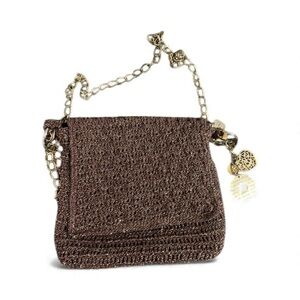 Elegant metallic Brown Charm Bag